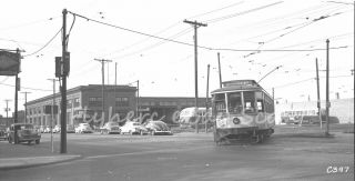 B&w Negative Twin City Lines Railroad Streetcar Minneapolis,  Mn 1953