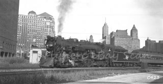 B&w Negative Milwaukee Road Railroad 4 - 6 - 4 Steam Loco 138 Chicago,  Il