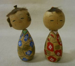 Japanese Vintage Wooden Kokeshi Nodder Doll 8cm / Hair