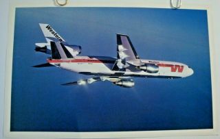 Western Airlines Poster Print Dc - 10 Airplane Travel 1970 - 80 