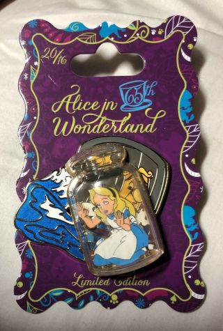 Disney 65th Anniversary Alice In Wonderland Alice Slider Bottle Doorknob Pin Le