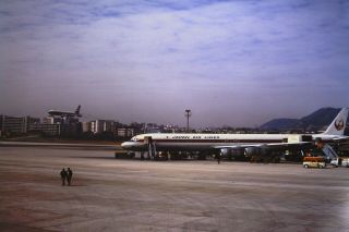 1974 - Hong Kong Photo Slide - Jal Japan Airlines - Dc - 8 - Kai Tak Hkg