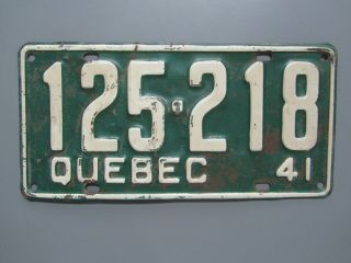 1941 Quebec License Plate - 125218