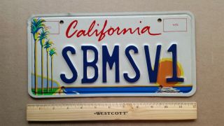 License Plate,  California,  Council Of Arts,  Pac.  Ocean,  Palms,  Sunset,  Sbmsv 1