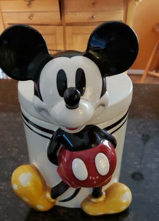 Rare Disney Mickey Mouse 3d Cookie Jar Coffee Jar Kitchen Decor Collectable