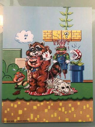 Garbage Pail Kids 11 X 14 Poster Print - Murderous Mario World - By David Gross
