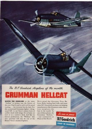 F6f Hellcat B.  F.  Goodrich Vintage Ad