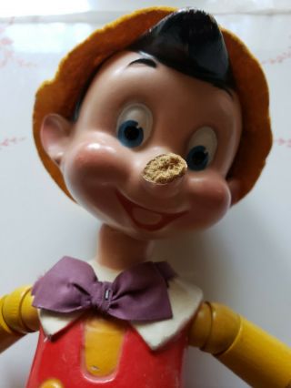 Vtg 1930s Walt Disney Pinocchio Wood Jointed Doll By Ideal Toys Composition