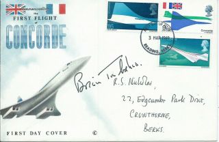 Gb 1969 Concorde Set (3) On Illustrated Fdc Signed By Brian Trubshaw