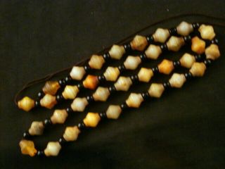 26 Inches Good Quality Chinese Old Jade Hand Carved Beads Necklace E144 2