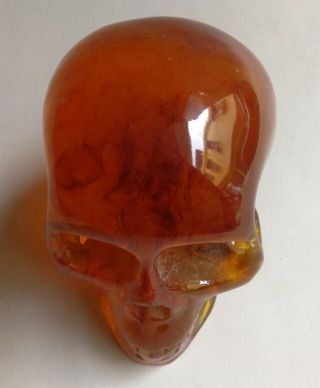 11.  5 cm Collectible Decorate Handwork Old Burmese amber carving skull statue 3