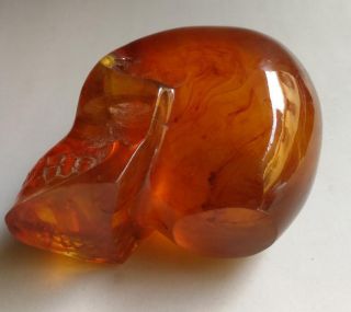 11.  5 cm Collectible Decorate Handwork Old Burmese amber carving skull statue 6
