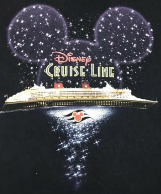 Vintage Disney Cruise Line T - Shirt Size M Navy Blue Euc Mickey Ship Rare