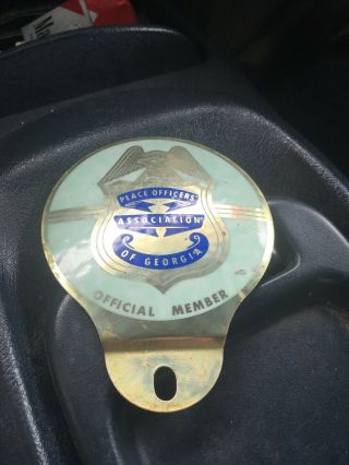 Peace Officers Association Of Georgia License Plate Topper Rare