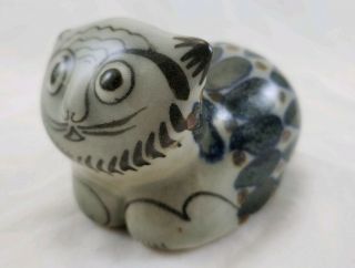 Vintage Ken Edwards Mexican Art Pottery Cat Figurine Tonala El Palomar