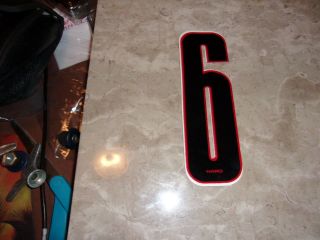 Rare Nos Black And Red Haro Number 6 Old School Bmx Plate Decal Sticker Zeronine