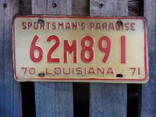 1970 Louisiana 1971 License Plate 62m891