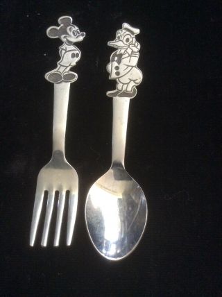 Vintage Walt Disney Mickey Mouse Donald Duck Fork & Spoon By Bonny