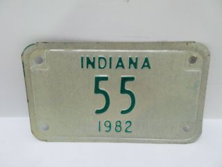 1982 Vintage Indiana Motorcycle License Plate 55
