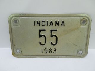 1983 Vintage Indiana Motorcycle License Plate 55