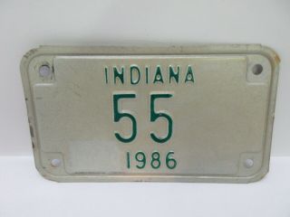 1986 Vintage Indiana Motorcycle License Plate 55