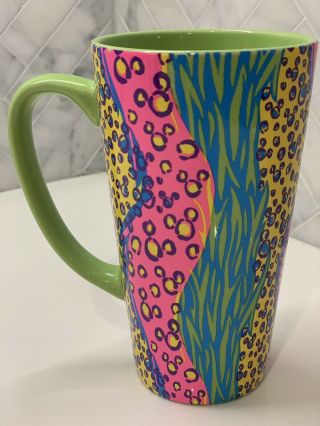Disney Parks Mickey Mouse Ceramic Travel Mug Tall Cup Colorful Rare 2