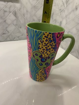 Disney Parks Mickey Mouse Ceramic Travel Mug Tall Cup Colorful Rare 5