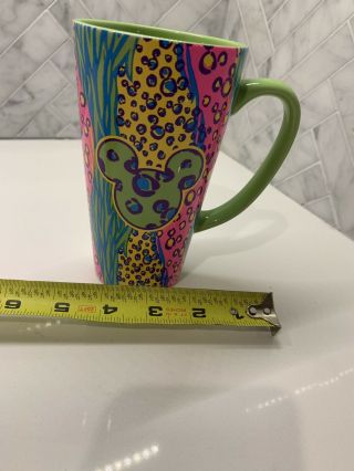 Disney Parks Mickey Mouse Ceramic Travel Mug Tall Cup Colorful Rare 6