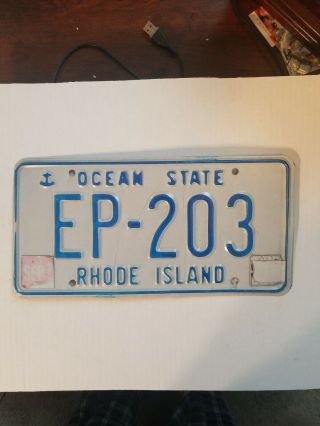 1987 Rhode Island " Ocean State/anchor " License Plate (ep - 203)