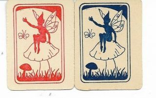 A Blank Back Swap Playing Cards Art Deco Antique Fairies