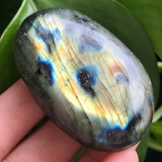 Natural Colored Labradorite Quartz Stone Reiki Healing Collectible 68g A863