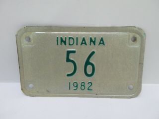1982 Vintage Indiana Motorcycle License Plate 56