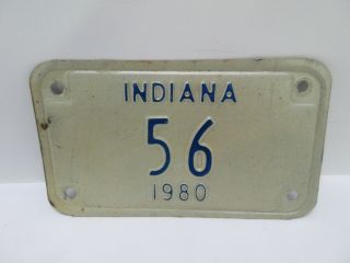 1980 Vintage Indiana Motorcycle License Plate 56