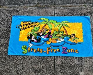 Vtg Walt Disney World Epcot Center Typhoon Lagoon Beach Towel 100 Cotton Rare