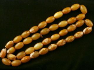 29 Inches Unusual Chinese Old Jade Beads Necklace B128 3