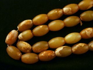 29 Inches Unusual Chinese Old Jade Beads Necklace B128 4