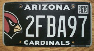 Single Arizona License Plate - 2013 - 2fba97 - Cardinals Booster