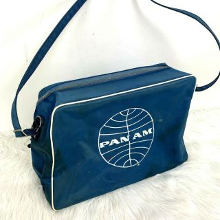 Vintage Pan Am Bag Shoulder Strap Overnight Carry On Travel Luggage Blue 3
