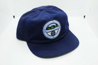 Vintage Blue Sp Southern Pacific Railroad Oregon Divison Safety Snapback Hat Cap