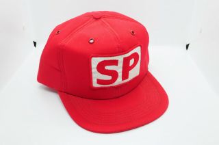 Vintage Red White Sp Southern Pacific Railroad Snapback Hat Cap