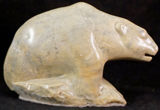 Soapstone Carved Bear Signed By Artist