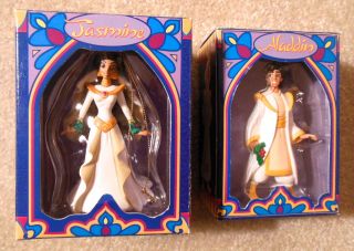 Disney Grolier Aladdin & Jasmine King Of Thieves Christmas Ornaments First Issue