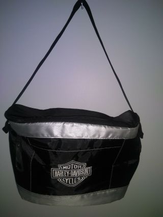 Harley Davidson Logo Black Insulated Bag Soft Sided Cooler & Strap Bottle Opener