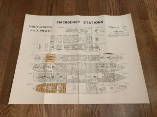 Rms Adriatic Emergency Station Plan / White Star Line