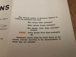 RMS Adriatic Emergency Station Plan / White Star Line 2