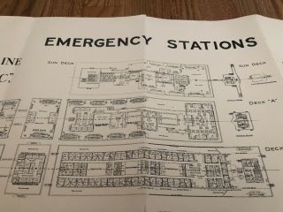 RMS Adriatic Emergency Station Plan / White Star Line 4