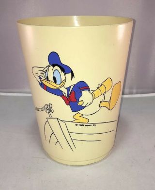 Disney Donald Duck Huey Dewey Louie Waste Basket Trash Can Plastic