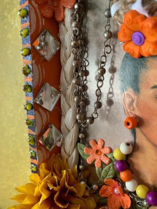 Frida Kahlo Art Shrine Craft Frame Mexican Folk Art 3D Diorama Shadow Box 6’X6’ 3
