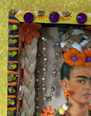 Frida Kahlo Art Shrine Craft Frame Mexican Folk Art 3D Diorama Shadow Box 6’X6’ 4