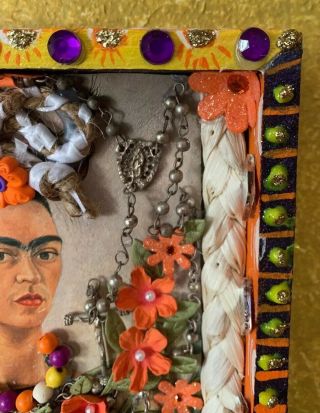 Frida Kahlo Art Shrine Craft Frame Mexican Folk Art 3D Diorama Shadow Box 6’X6’ 5